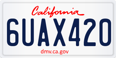 CA license plate 6UAX420