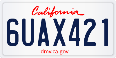 CA license plate 6UAX421