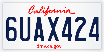 CA license plate 6UAX424