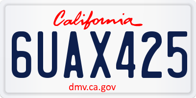 CA license plate 6UAX425