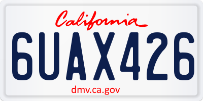 CA license plate 6UAX426