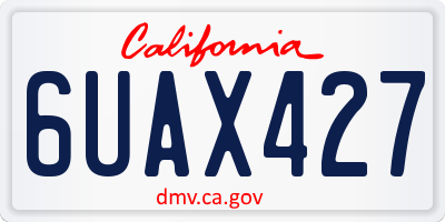 CA license plate 6UAX427