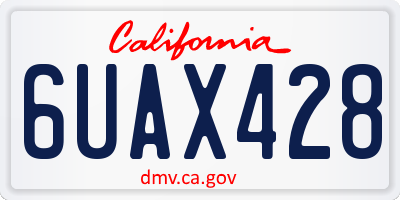 CA license plate 6UAX428