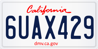 CA license plate 6UAX429