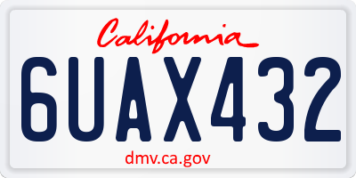 CA license plate 6UAX432