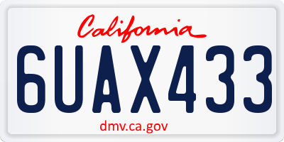 CA license plate 6UAX433