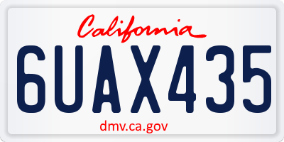 CA license plate 6UAX435