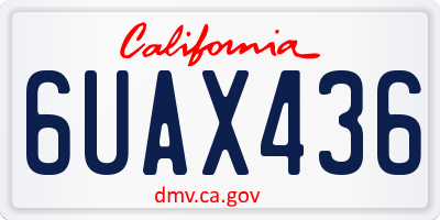 CA license plate 6UAX436