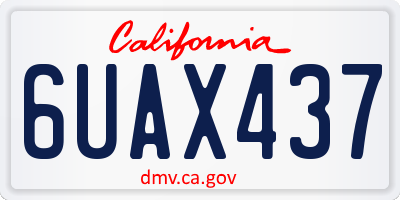 CA license plate 6UAX437