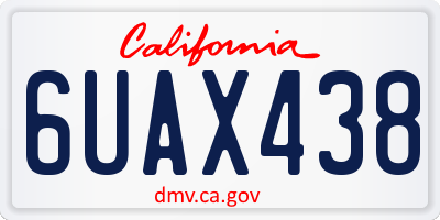 CA license plate 6UAX438