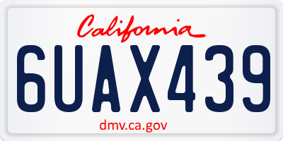 CA license plate 6UAX439