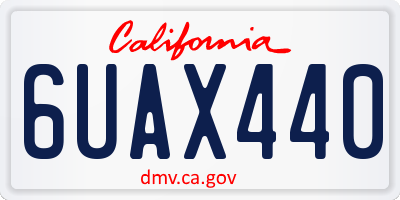 CA license plate 6UAX440