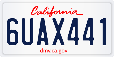 CA license plate 6UAX441