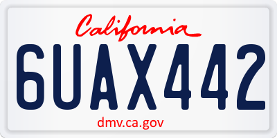CA license plate 6UAX442
