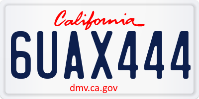 CA license plate 6UAX444