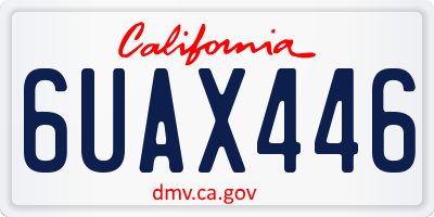 CA license plate 6UAX446