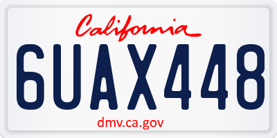 CA license plate 6UAX448