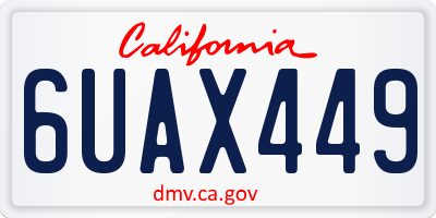 CA license plate 6UAX449
