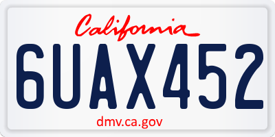 CA license plate 6UAX452