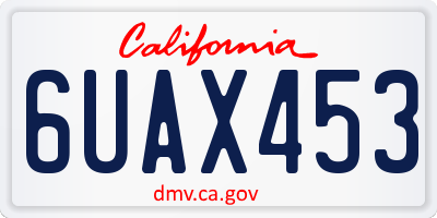 CA license plate 6UAX453