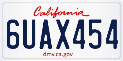 CA license plate 6UAX454