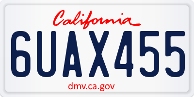 CA license plate 6UAX455