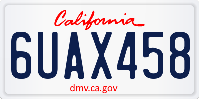 CA license plate 6UAX458