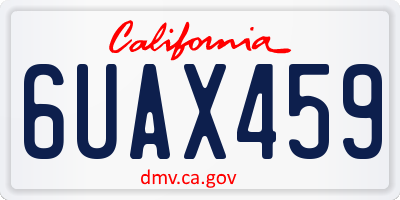CA license plate 6UAX459