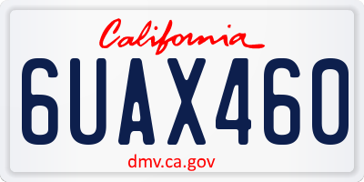CA license plate 6UAX460