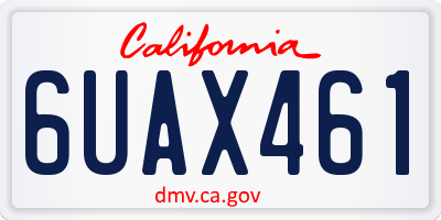 CA license plate 6UAX461