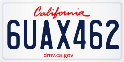 CA license plate 6UAX462
