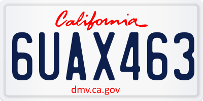 CA license plate 6UAX463