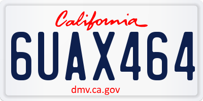 CA license plate 6UAX464
