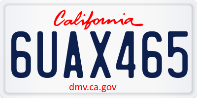 CA license plate 6UAX465