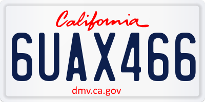 CA license plate 6UAX466