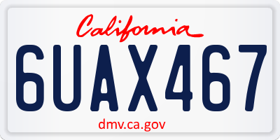CA license plate 6UAX467