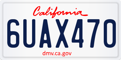 CA license plate 6UAX470