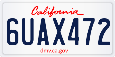 CA license plate 6UAX472