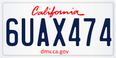 CA license plate 6UAX474