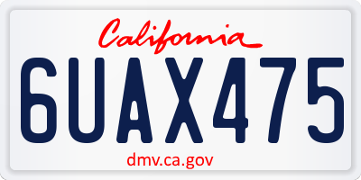 CA license plate 6UAX475