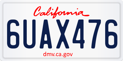 CA license plate 6UAX476