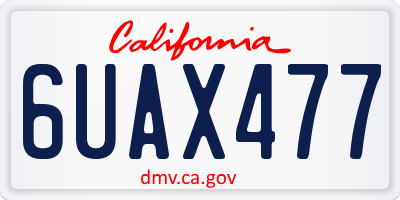 CA license plate 6UAX477