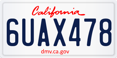 CA license plate 6UAX478