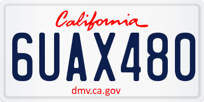 CA license plate 6UAX480
