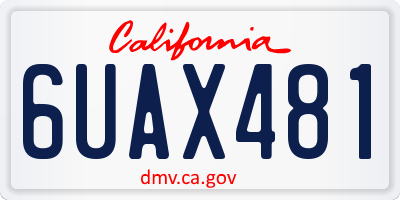 CA license plate 6UAX481
