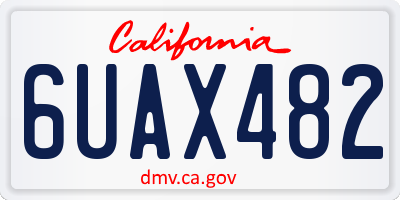 CA license plate 6UAX482