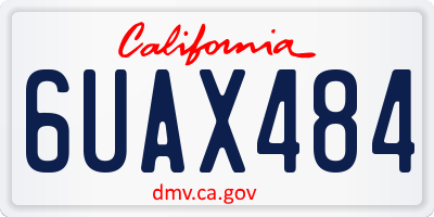 CA license plate 6UAX484