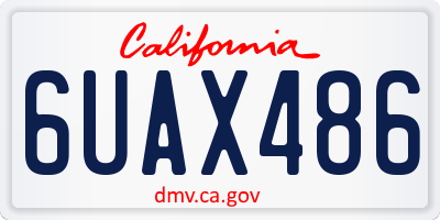 CA license plate 6UAX486