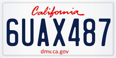 CA license plate 6UAX487