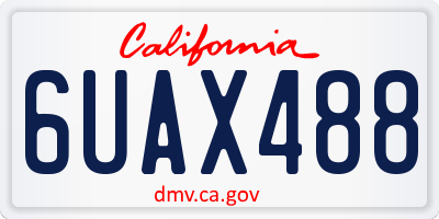 CA license plate 6UAX488